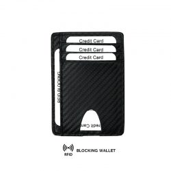 Carbon fiber card holder Black
