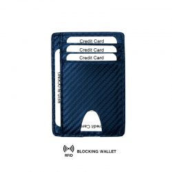 Carbon fiber card holder Blue