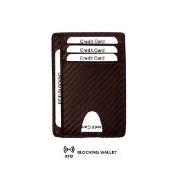 Carbon fiber card holder Brown